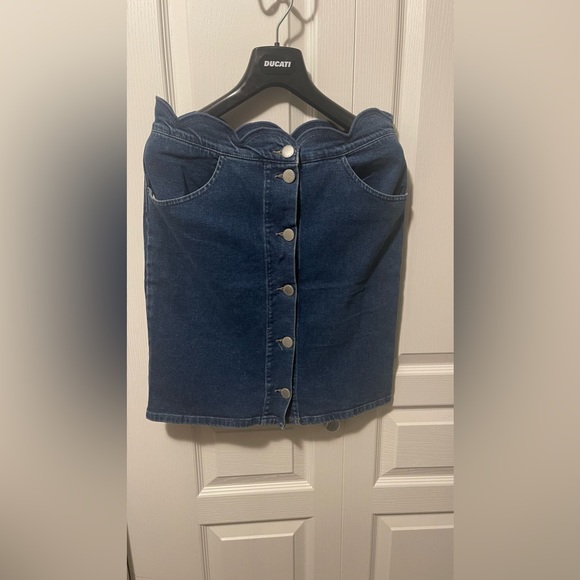 Euc MAJE scallops waist line denim skirt size 40 - Picture 7 of 7
